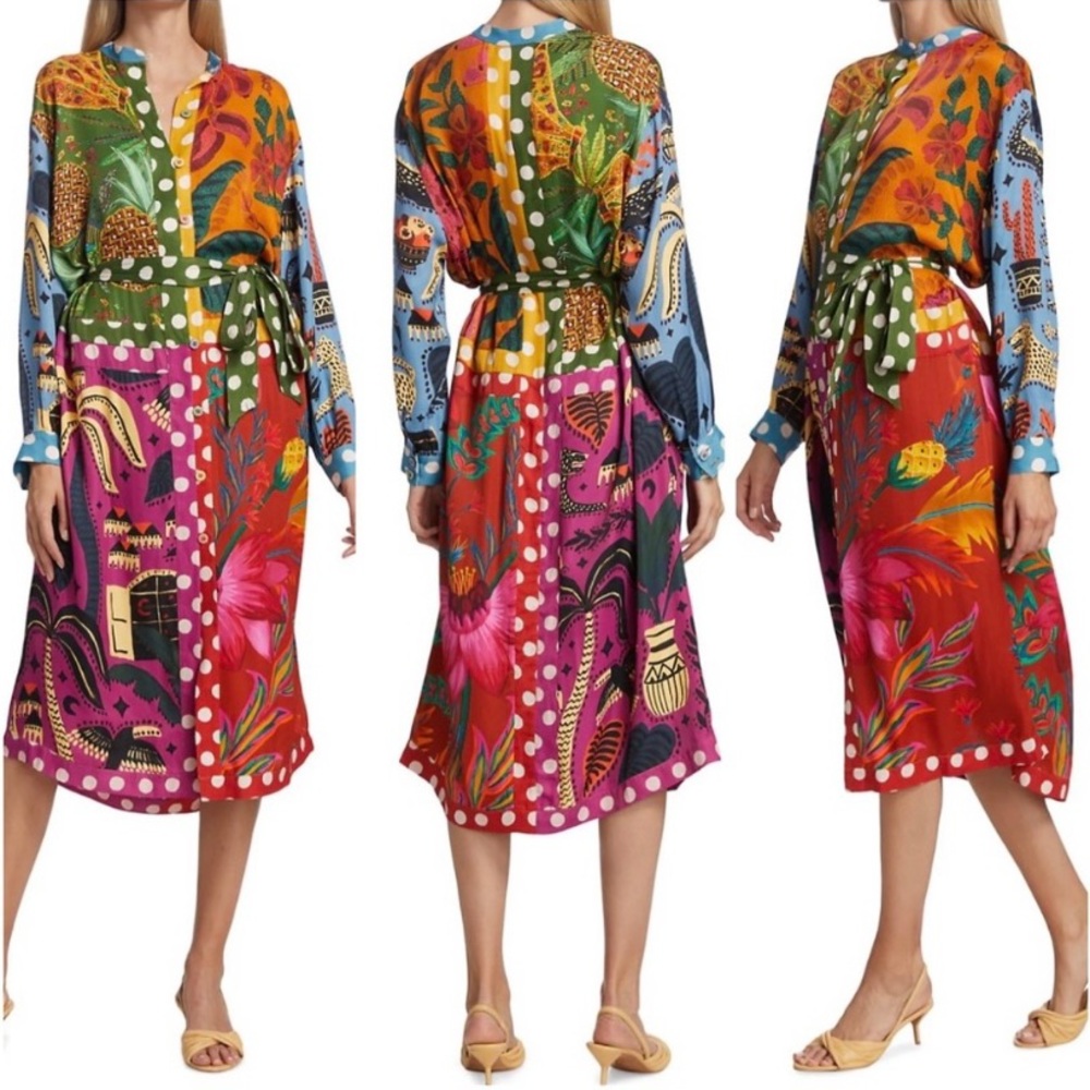 Farm Rio Rainbow Shirtdress, brand new, never worn.